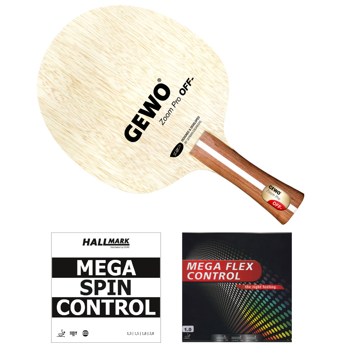 GEWO Schläger: Holz Zoom Pro mit HALLMARK Mega Spin Control + Mega Flex Control  konkav