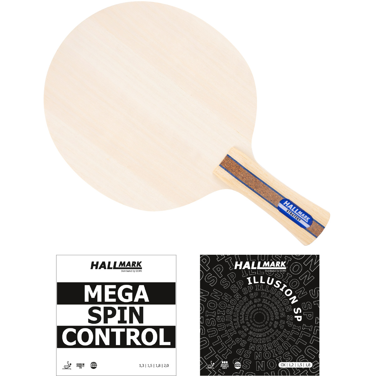 HALLMARK Schläger: Holz Strategy mit Mega Spin Control + Illusion-SP  konkav
